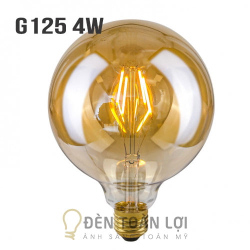 Bóng Đèn: Mẫu bóng LED G125 vỏ vàng 4W trang trí quán trà sữa