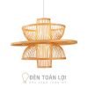 Đèn Mây Tre: Mẫu đèn chùm hình hoa sen trang trí nhà hàng