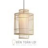 Đèn Mây Tre: Mẫu đèn tăm tre hai trụ lồng nhau trang trí bàn ăn nhà hàng