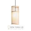 Đèn Mây Tre: Mẫu đèn tre hình trụ tròn thả trần nhỏ nhắn trang trí phòng đọc sách
