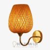 Đèn Mây Tre: Mẫu đèn vách tay sắt choá mây tre hai lớp phi 25cm