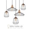 Đèn Thả: Mẫu đèn thả bàn ăn, bàn cafe đui nhôm giả gỗ ở Hà Nội