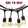 Đèn Dây: Mẫu dây đèn ngoài trời 5 mét 10 đui chống nước trang trí cây ngoài trời